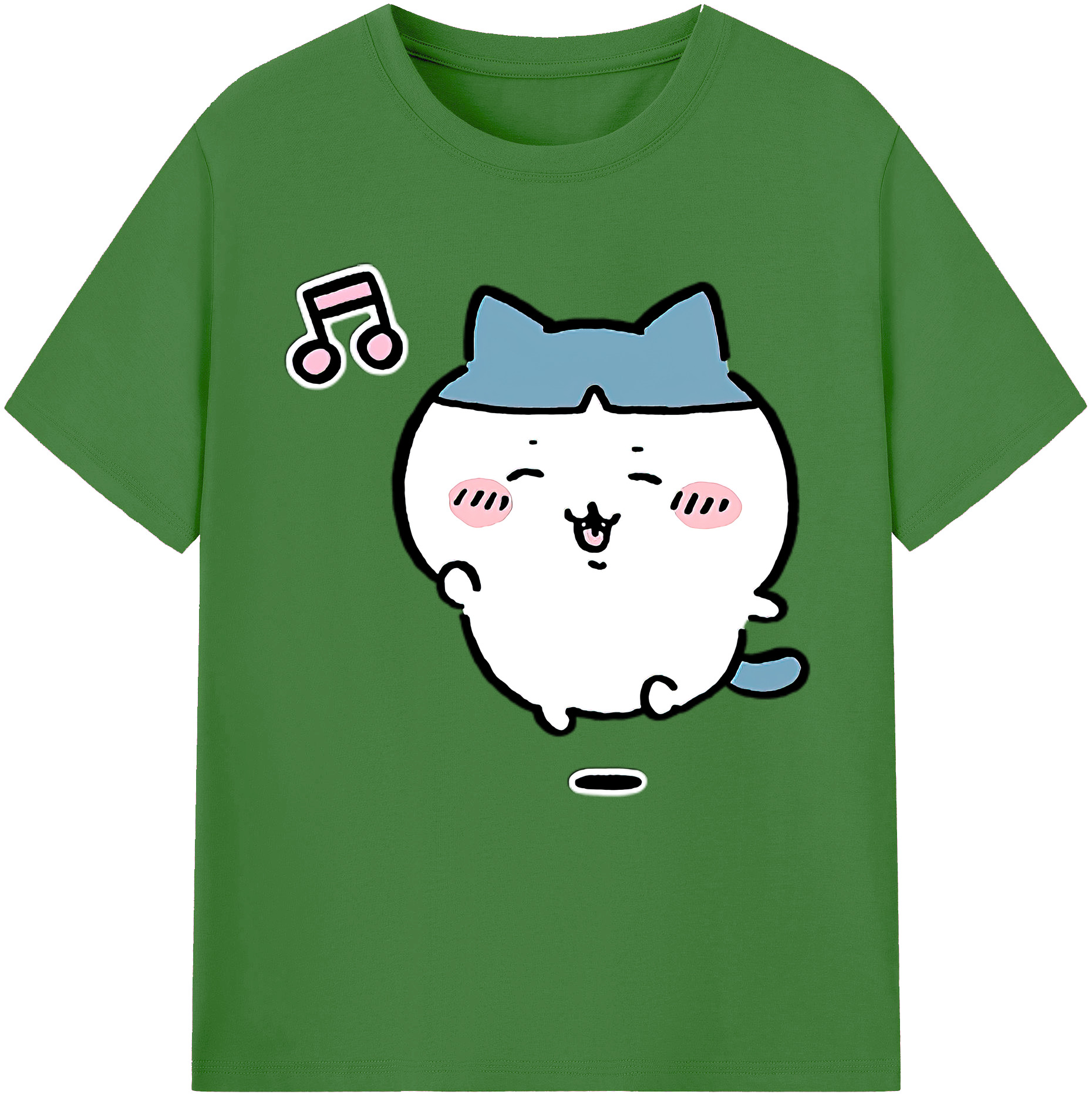 （画像用） ちいかわ ハチワレ Chii-kawa hachiware レディースカジュアルプリントTシャツ（綿100％）